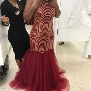 Beautiful Burgundy and Gold dress .